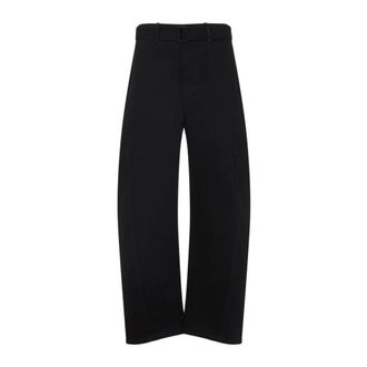 Christophe Lemaire Wide Trousers, female, Black, XL, Belted Twisted Trousers