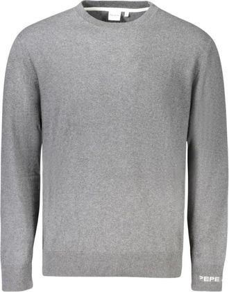 Pepe Jeans London Grigio Katoenen Trui - Heren - Ronde hals truien - Grijs - S - Katoen - Truien & Vesten