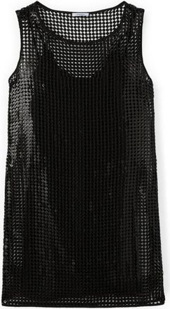 Motivi Korte Mesh Jurk met Pailletten - Dames - Feestkleedjes - Zwart - 2XS - Pailletten - Kleedjes