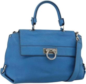 Ferragamo Pre-owned Handbags, female, Blue, Size: ONE SIZE Pre-owned Hand Bag