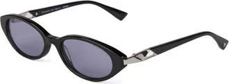 Ana Hickmann Womens Sunglasses Black-Silver Acetate Eyewear - Black/silver