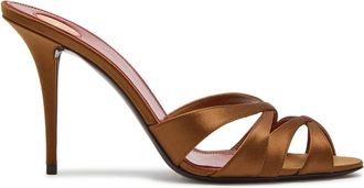 Saint Laurent Chandelle 95 Satin Mules - Brown - 38 (IT38 / UK5)