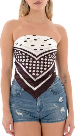 MARCUS ADLER Polka Dot Satin Square Scarf in Brown at Nordstrom Rack