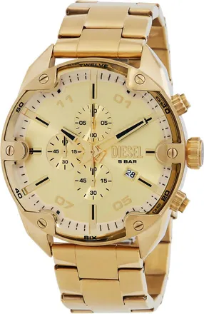 Diesel Spiked Chronograph Quartz Gold Dial Mens Watch DZ4608