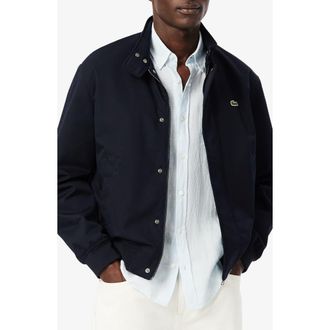 Lacoste Water Repellent Twill Jacket in Abysm Blue at Nordstrom, Size 46 Us