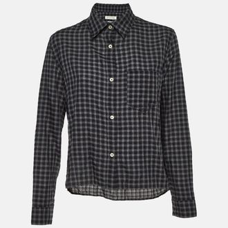 Isabel Marant Black Checkered Tencel Oversized Button Front Shirt M