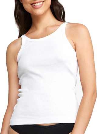 Bonds Organics Chesty Singlet Womens Ribbed Tank Top Stretchy Underwear WTHY, White, 10