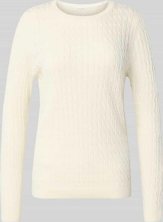 Christian Berg Strickpullover mit Zopfmuster in Offwhite, Größe XXL