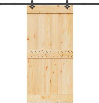 vidaXL Vidaxl - Puerta Corredera Con Herrajes Madera Maciza De Pino 100x210 Cm