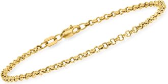 RS Pure by Ross-Simons 14kt Yellow Gold Rolo Chain Bracelet