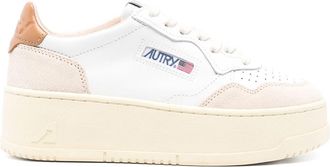 Autry White And Orange Platform Sneakers