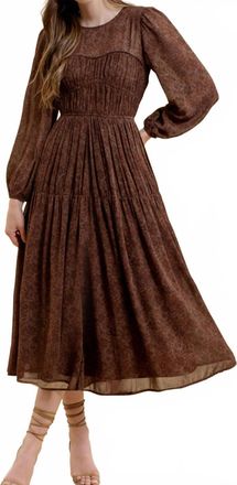 Greek Archaic Kori Roma Midi Dress In Dark Burgundy