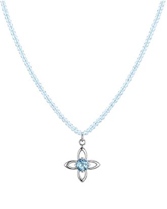 Jewelmak 14K Blue Topaz Necklace