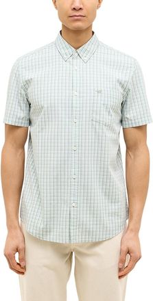 Mustang Kurzarmhemd MUSTANG Herren Style Gilroy, Herren, Gr. 3XL, US-Gr&ouml;ssen, gr&uuml;n (gr&uuml;n 12738), Popeline, 100% Baumwolle, kariert, slim fit, Hemden Kurzarmhe