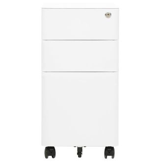 Berkfield Home Mobile File Cabinet White 30x45x59 cm Steel | Size: 30 x 45 x 59 cm