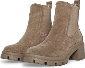 Steve Madden Zoltin Boots Womens Mushroom Suede Block Heel Chelsea HTAT873