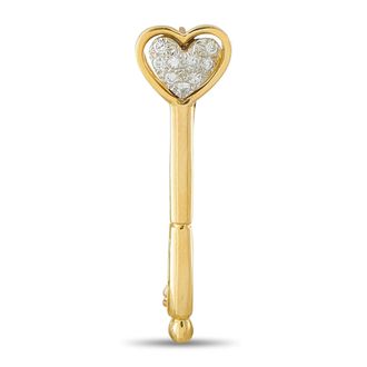 Luxury Bazaar 18K Yellow Gold 0.18ct Diamond Brooch MF22-081226