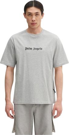Palm Angels Classic Logo Slim T-Shirt - Heren - T-shirts - Grijs - S - Katoen - Tops