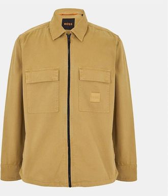 HUGO BOSS Mens Lovel Zipped Overshirt - Cream - Size: 38/Regular