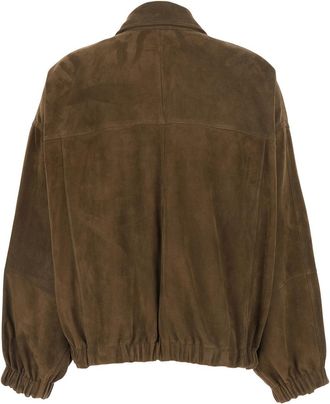 Brunello Cucinelli Womens Jacket Suede, Brown Coat