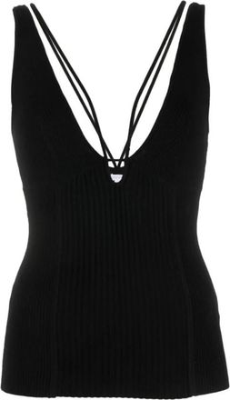 Patrizia Pepe Mouwloze Viscose Top - Dames - Tops zonder mouwen - Zwart - M - Tops