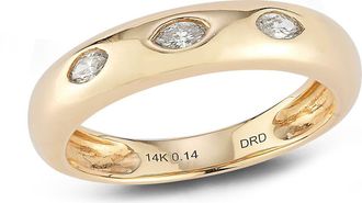 Dana Rebecca Designs Alexa Jordyn Diamond Inlay Band Ring in Yellow Gold at Nordstrom, Size 7