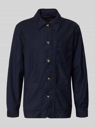 GANT Regular Fit Hemdjacke aus Leinen-Mix in Marine, Gr&ouml;&szlig;e XXXL