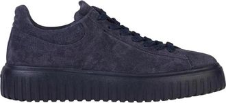 Hogan H-Stripes Laced H+Punching Sneakers - Heren - Sneakers - Blauw - 42 1/2 EU - Leer - Schoenen