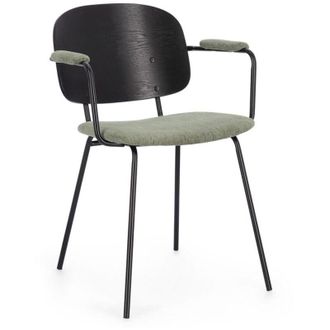 Hellin Sedia con braccioli sienna verde