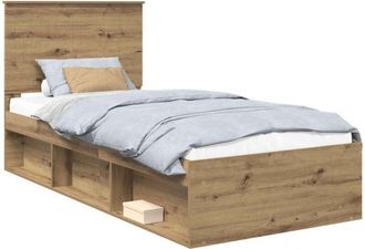 vidaXL Bed Frame Artisian Oak 90 x 190 cm Solid Pine Wood vidaXL
