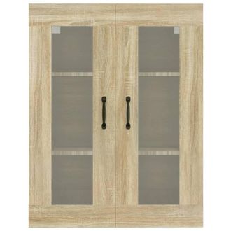 Berkfield Home Hanging Wall Cabinet Sonoma Oak 69.5x34x90 cm in Light Tan
