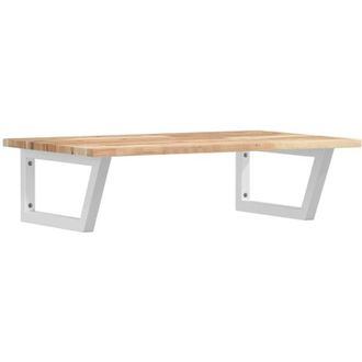 vidaXL Vidaxl - Estante De Lavabo De Pared Acero Y Madera Maciza De Acacia