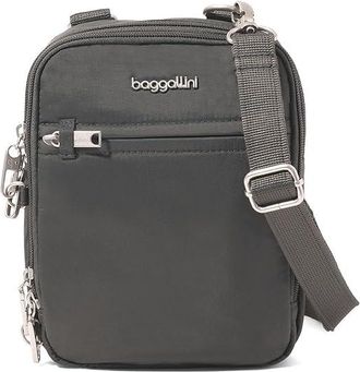Baggallini Securtex Anti-theft Mini Everything Crossbody Cross Body Womens Handbags Charcoal, Nylon