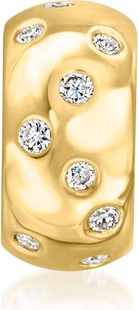 Ross-Simons Scattered Lab-Grown Diamond Bead Charm in 18kt Gold Over Sterling