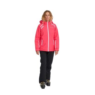 Spyder Dames-skijas met capuchon en patroon, standaard pasvorm (Prisma Roze)