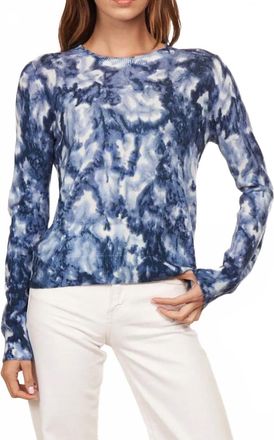 Autumn Cashmere Floral Print Crew Sweater In Blue Combo