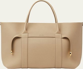 Loro Piana Ghiera Grained Leather & Cashmere Tote Bag