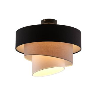 Lindby Lindby - L&aacute;mpara De Techo coria En Negro Textura, Tela, Tejido, Seda