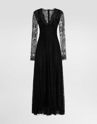 Dolce & Gabbana Chantilly Lace Dress - Woman Dresses Black 36