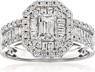 Ross-Simons Lab-Grown Diamond Cluster Ring in Sterling Silver
