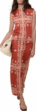 Johanna Ortiz Existencia Simbolica Dress In Marsala Ecru