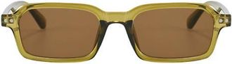 Fifth and Ninth Cali 49mm Polarized Aviator Sunglasses in Transparent Moss /Brown at Nordstrom