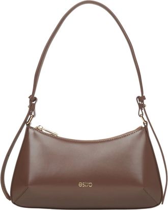 Estro & Luminara Tassen, Dames, Bruin, ONE Size, Zadelbruine Baguette Tas