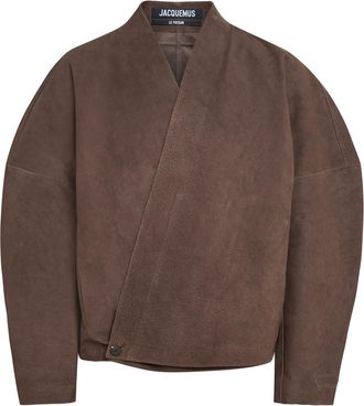 Jacquemus Le Blouson Berger Wrapped Nubuck Jacket - Dark Brown - 46 (IT46 / S)