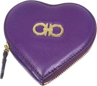 Ferragamo Pre-owned Wallets, female, Purple, Size: ONE SIZE Pre-owned Leather Wallet