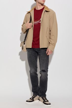 Emporio Armani T-shirt With Embroidered Logo, Mens, Burgundy