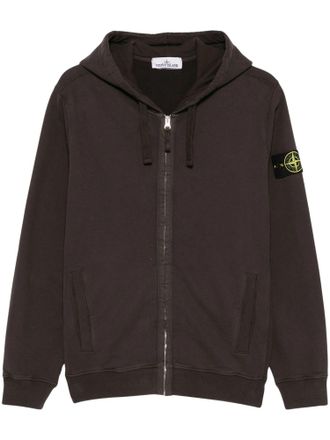 Stone Island Zip-Up Hoodie with Distinctive Patch Detail