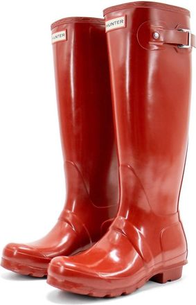 Hunter Womens Original Tall Gloss Rain Boot In Military Red