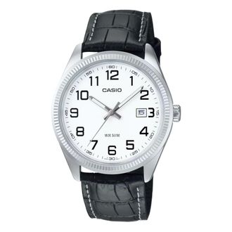 Casio Accessoires, Heren, Grijs, ONE Size, Leer, Mtp-1302Pl-7Bvef Horloge