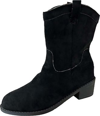 Generic Half S for Women Mens Size 9 Wide Fit Ankle Boot Shoes Women Boots Sewing Solid Flat with Shoes Features: Boots Size 39 S Mens Size 9 Lined S Size 5 W